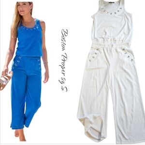 New Boston Proper Terry Cloth Pants Set Sz S